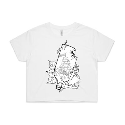 Ship in a bottle women’s crop Thumbnail